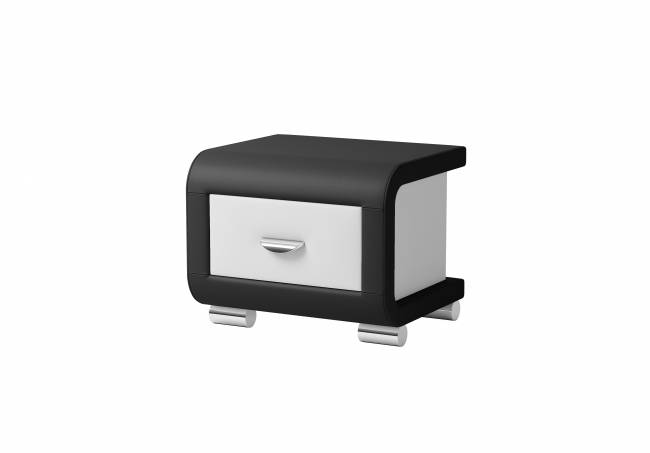 Тумба Orma Soft 3, цвет: Экокожа Черный/Белый