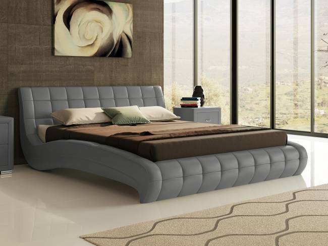 Кровать Nuvola 1, цвет: Экокожа Серая Кровать Nuvola 1, цвет: Экокожа Серая