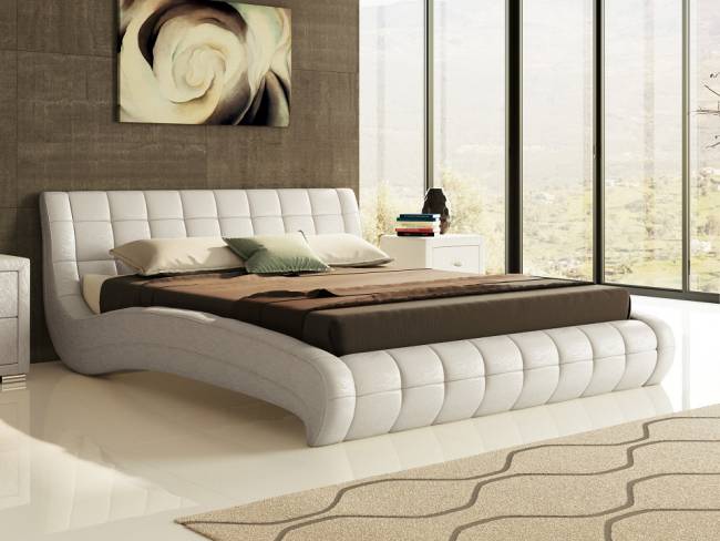 Кровать Nuvola 1, цвет: Экокожа Жемчуг Кровать Nuvola 1, цвет: Экокожа Жемчуг