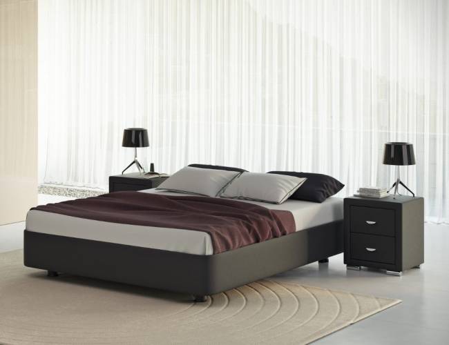 Кровать Rocky Base, цвет: Экокожа Черная Кровать Rocky Base, цвет: Экокожа Черная