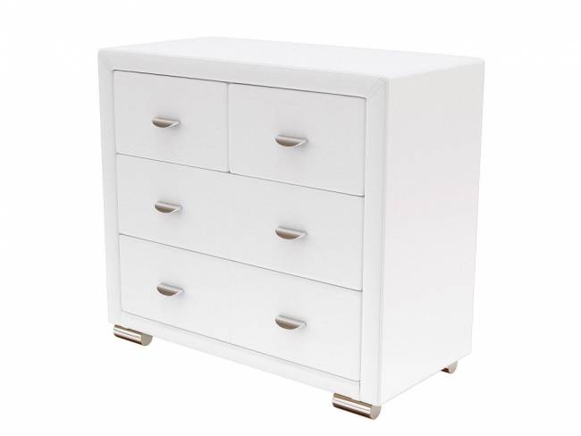 Комод Orma Soft 2 (4 ящика), цвет: Экокожа Белая