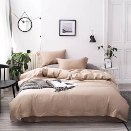 Комплект постельного белья из хлопка Кремовый