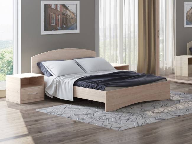 Кровать Этюд, цвет: Ясень Шимо светлый Кровать Этюд, цвет: Ясень Шимо светлый