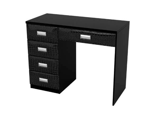 Туалетный стол OrmaSoft-2 (4 ящика) левый, цвет: Экокожа Кайман Черный Туалетный стол OrmaSoft-2 (4 ящика) левый, цвет: Экокожа Кайман Черный