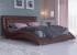 Кровать Атлантико с подъемным механизмом, цвет: Экокожа Коричневая